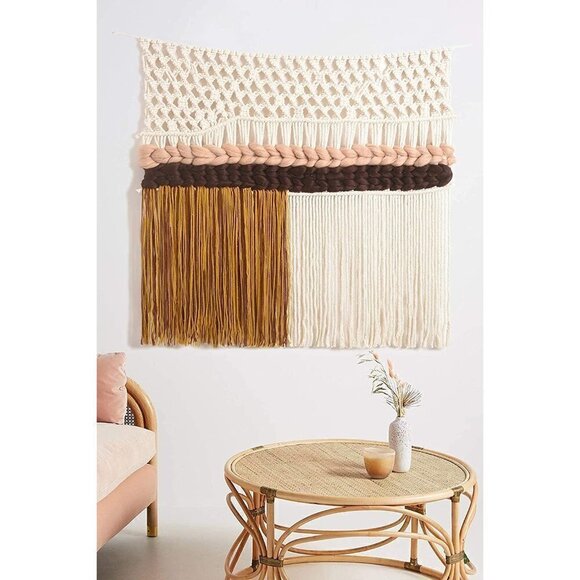 𝅺🆕 Macrame Wall Home Decor Boho Woven Art Bohemian Chic Large Tapestry NWT👑 - Picture 2 of 8